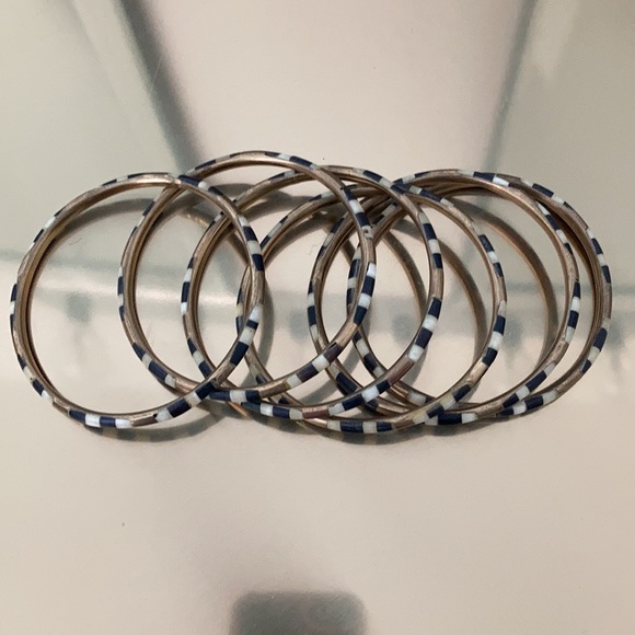 FREE with purchase.  Black and brass bangles - Picture 2 of 4